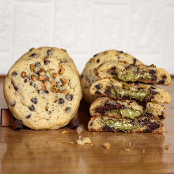 A touch of luxury – our Pistachio Chocolate Chip Cookies.